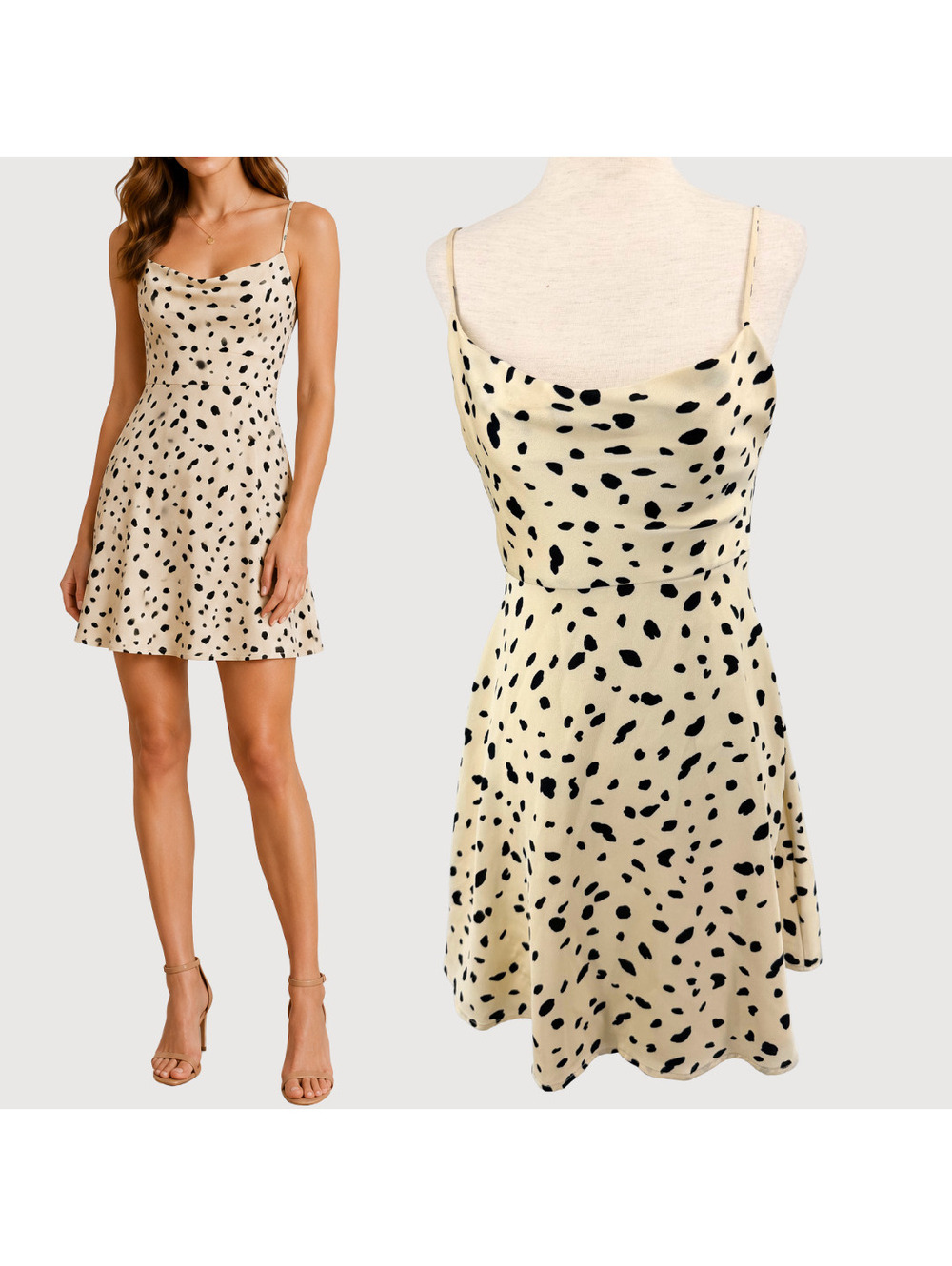 Revolve ASTR The Label Cowl Neck Animal Print Mini Slipdress